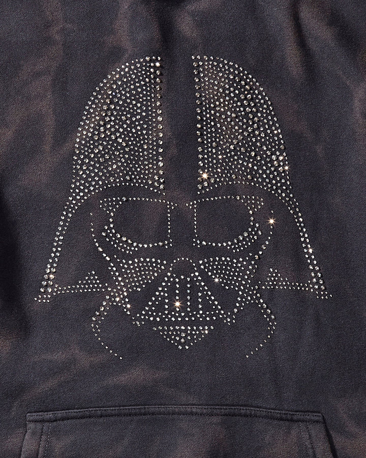 STAR WARS DARTH VADER RHINESTONE HEAD HOODIE BLACK - spraygroundgcc