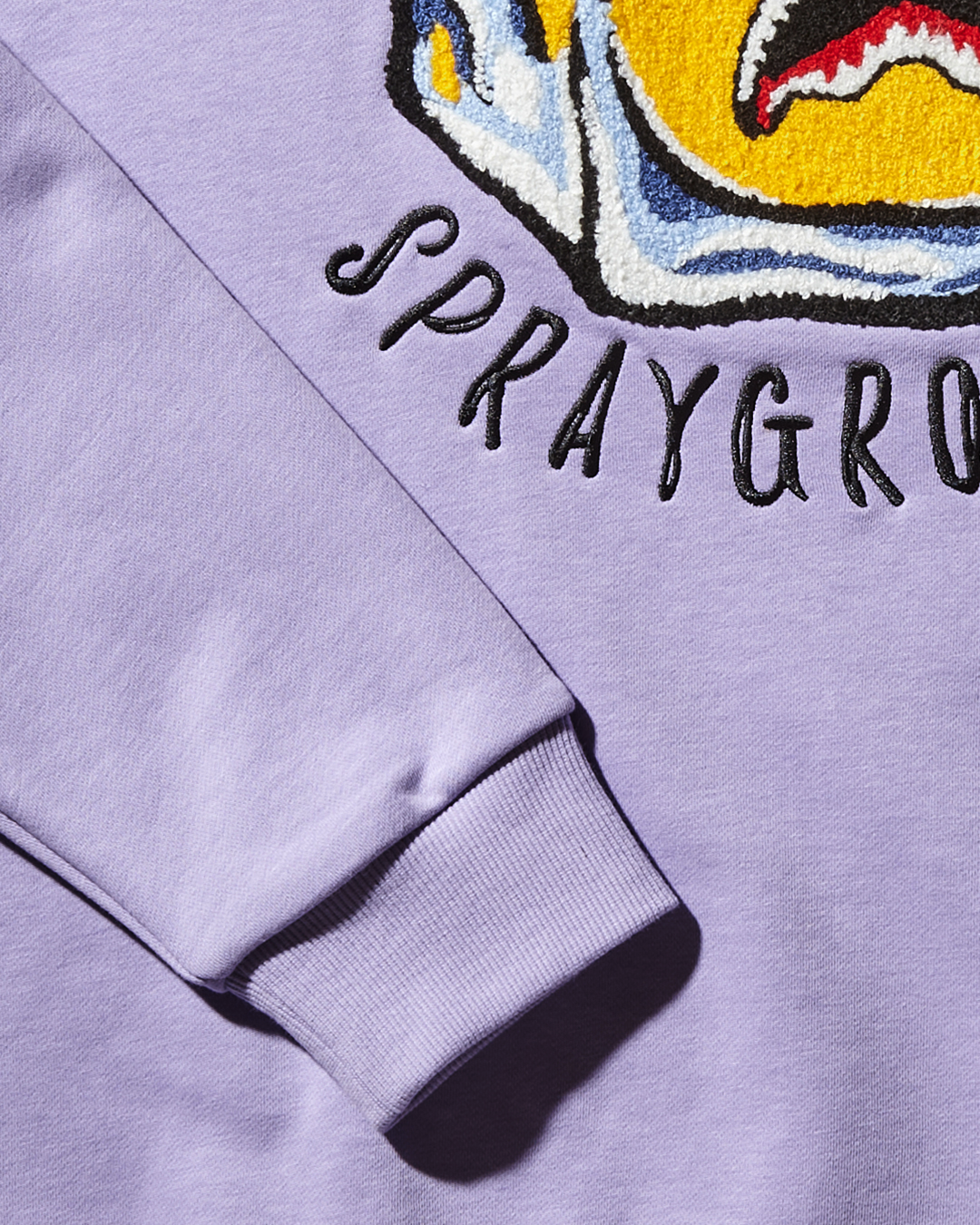 SG CHENILLE SMILEY CREW NECK PULLOVER PURPLE - spraygroundgcc