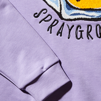 SG CHENILLE SMILEY CREW NECK PULLOVER PURPLE - spraygroundgcc