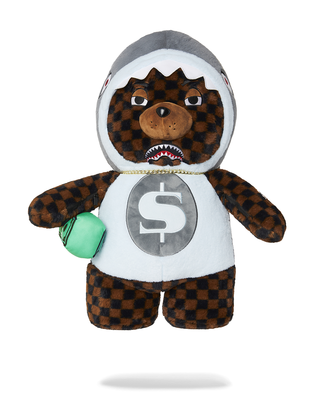 MONEY BEAR IN SHARK COSTUME BEAR BACKPACK