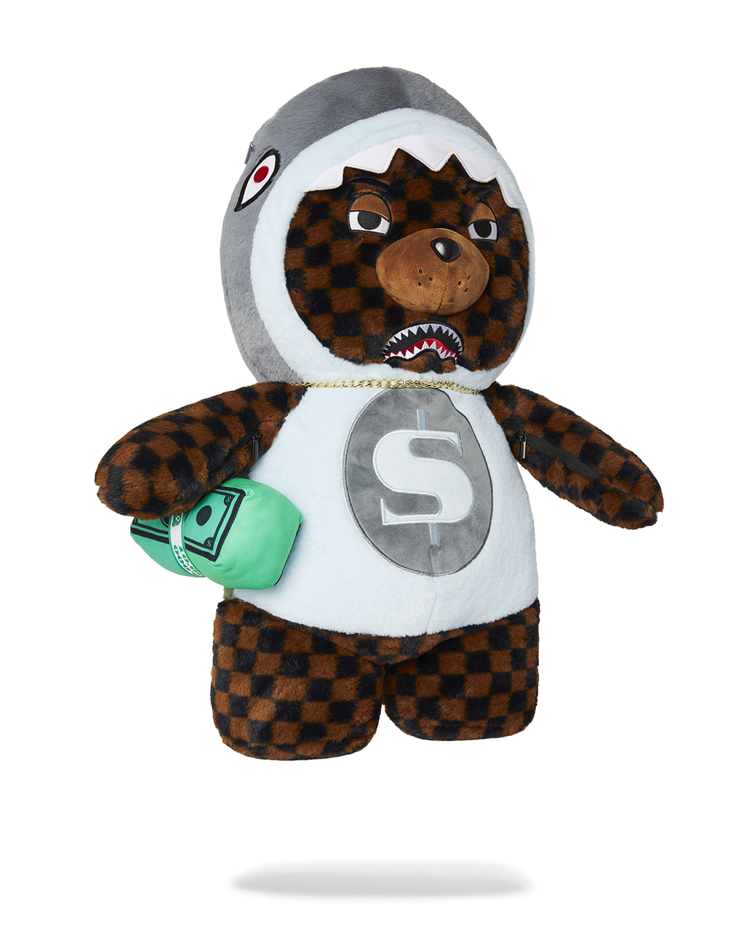 MONEY BEAR IN SHARK COSTUME BEAR BACKPACK