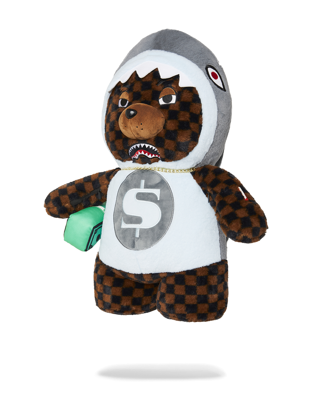 MONEY BEAR IN SHARK COSTUME BEAR BACKPACK
