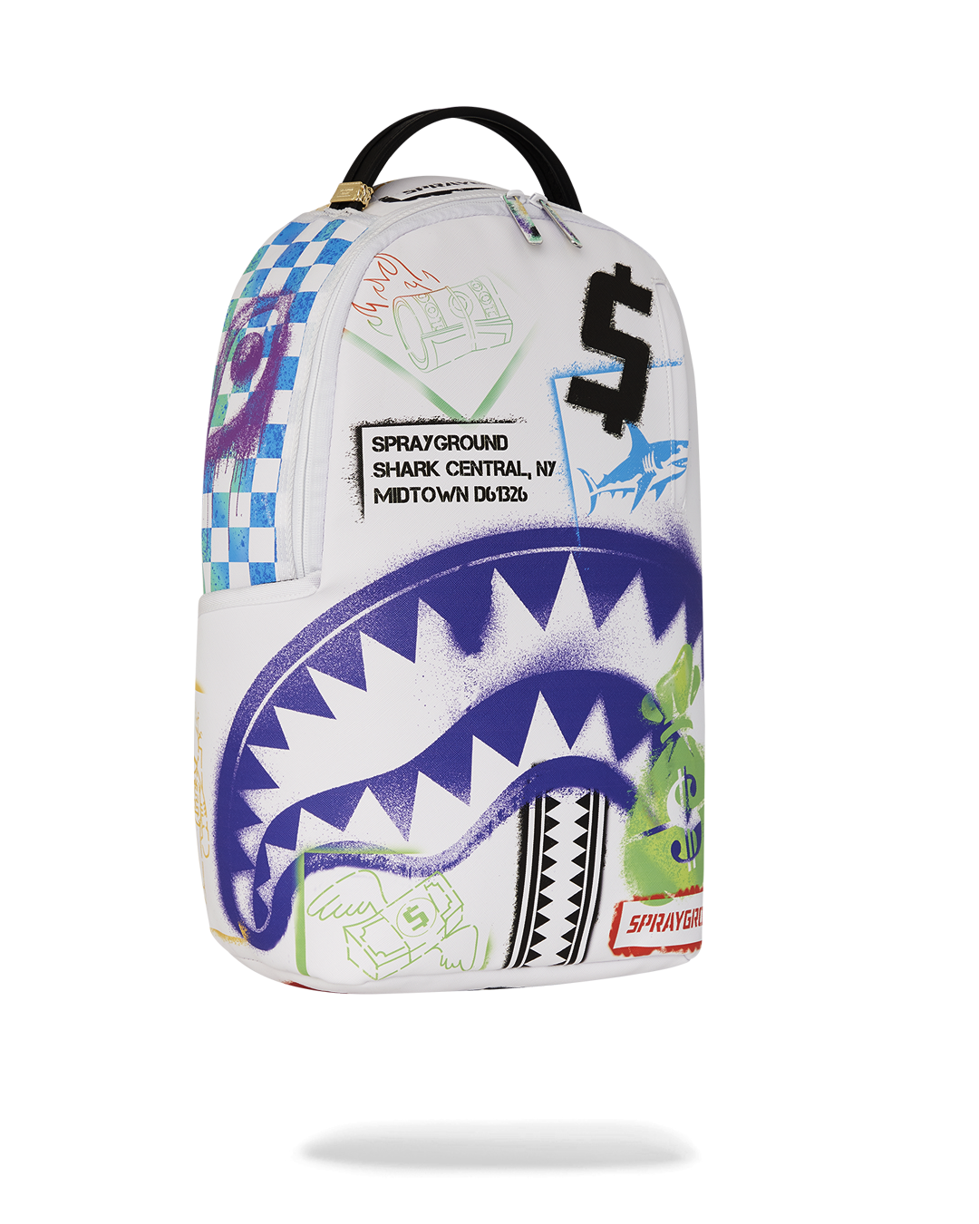SHARK CENTRAL STENCILS WHITE DLXSV BACKPACK