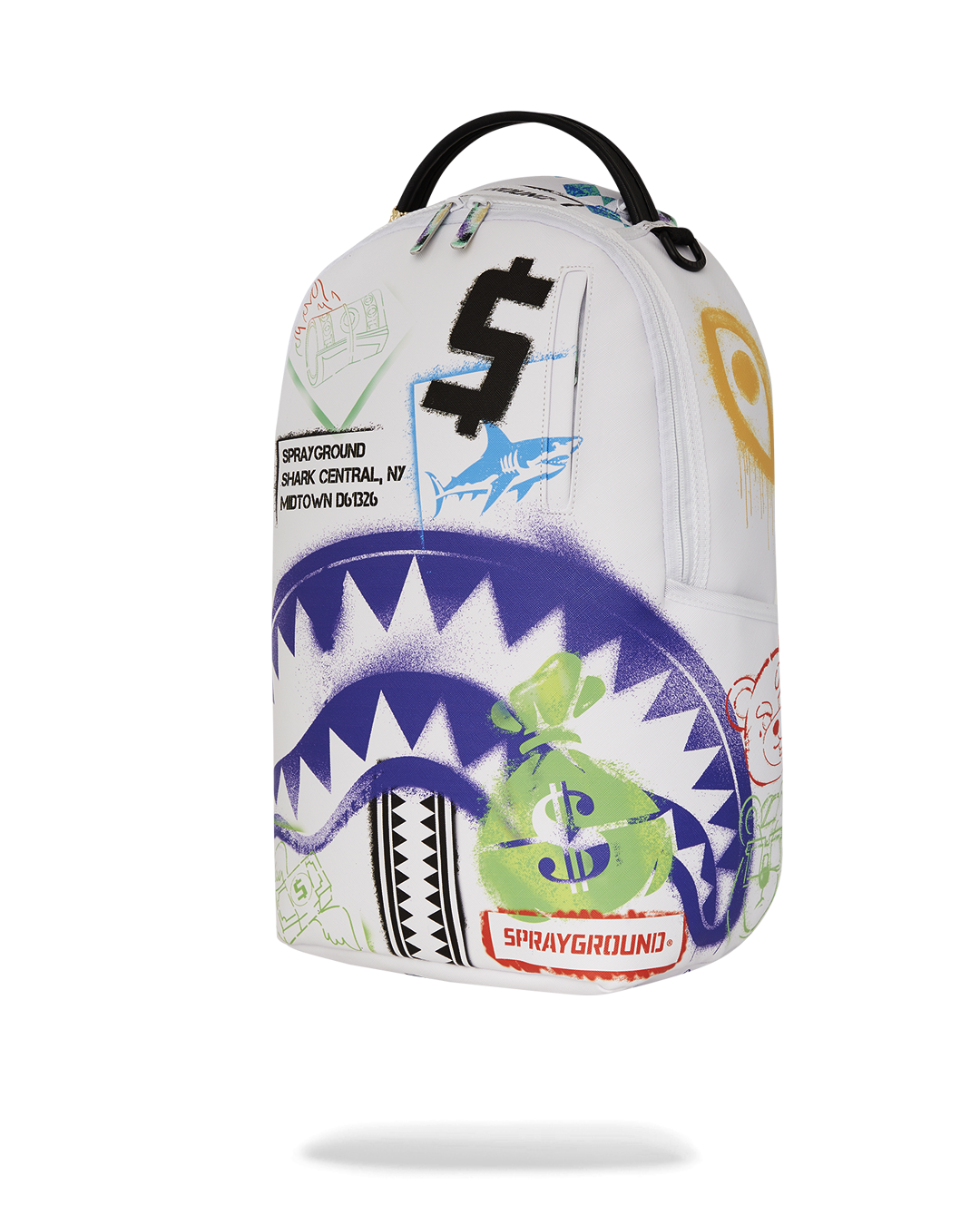SHARK CENTRAL STENCILS WHITE DLXSV BACKPACK