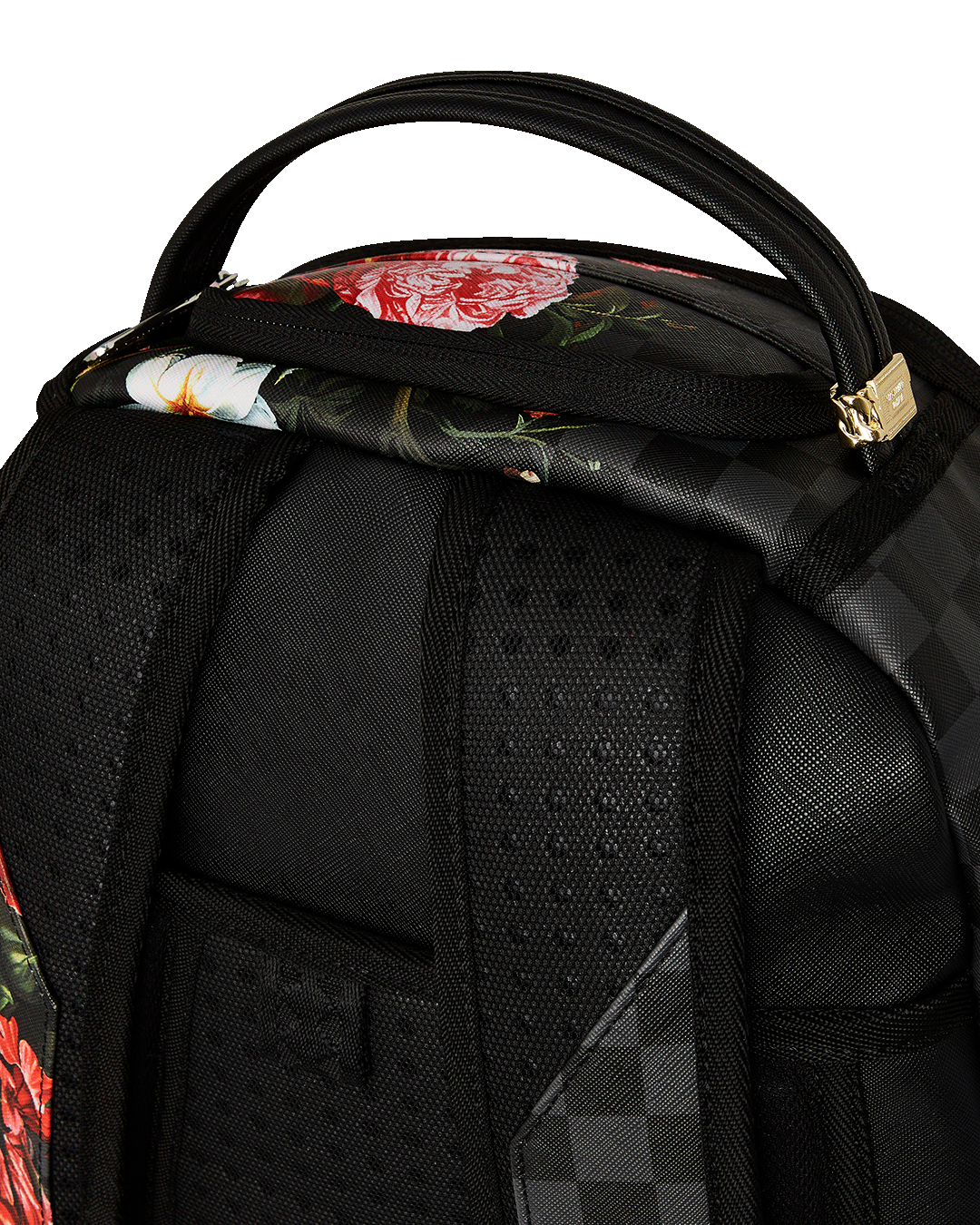 SPLIT PINK FLORAL CHECK DLXSV BACKPACK