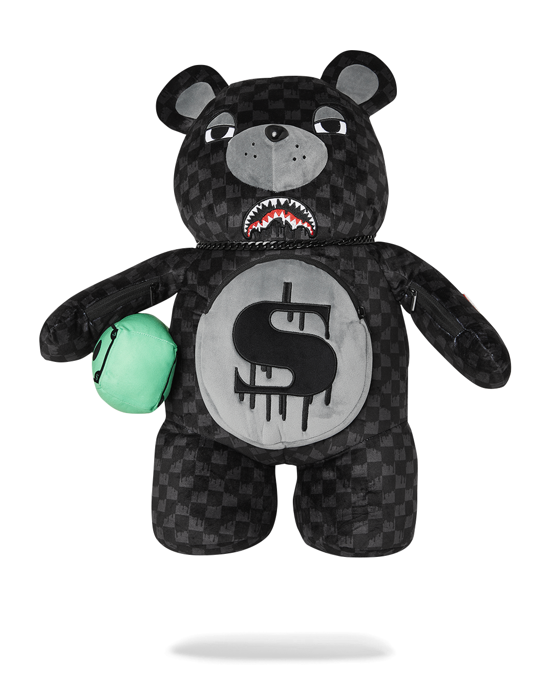 DRIPPING SHARKS IN PARIS MONEYBEAR TEDDY BEAR BACKPACK