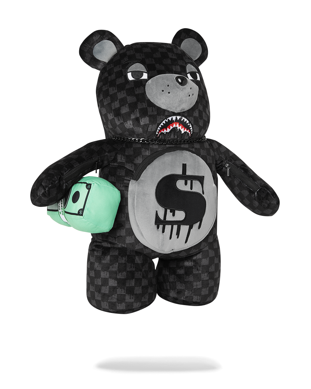 DRIPPING SHARKS IN PARIS MONEYBEAR TEDDY BEAR BACKPACK
