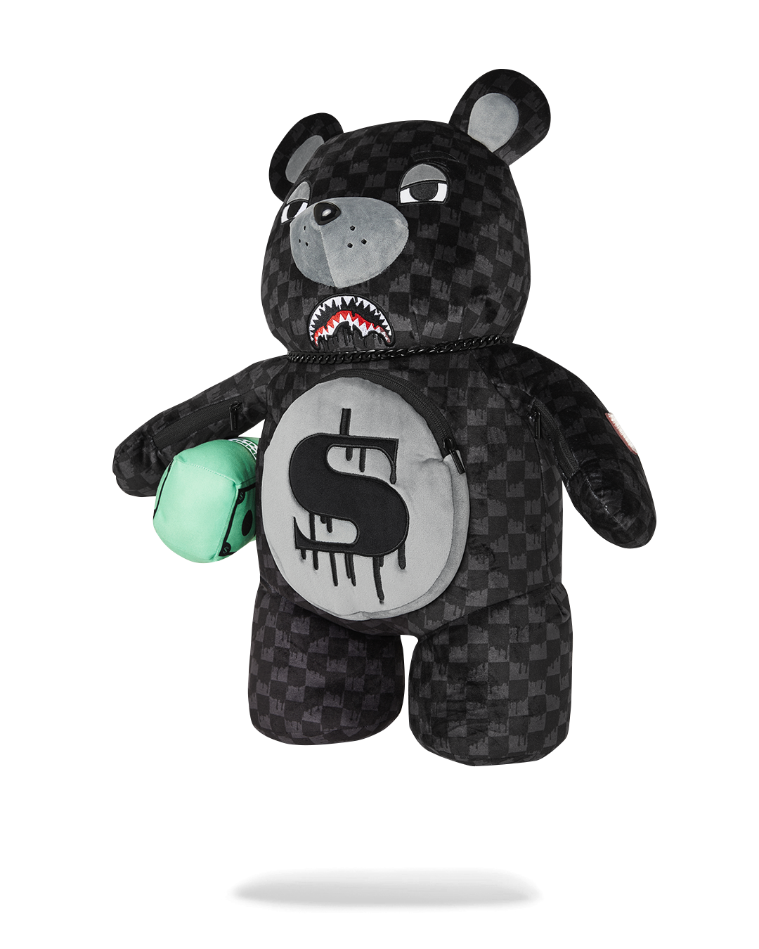 DRIPPING SHARKS IN PARIS MONEYBEAR TEDDY BEAR BACKPACK