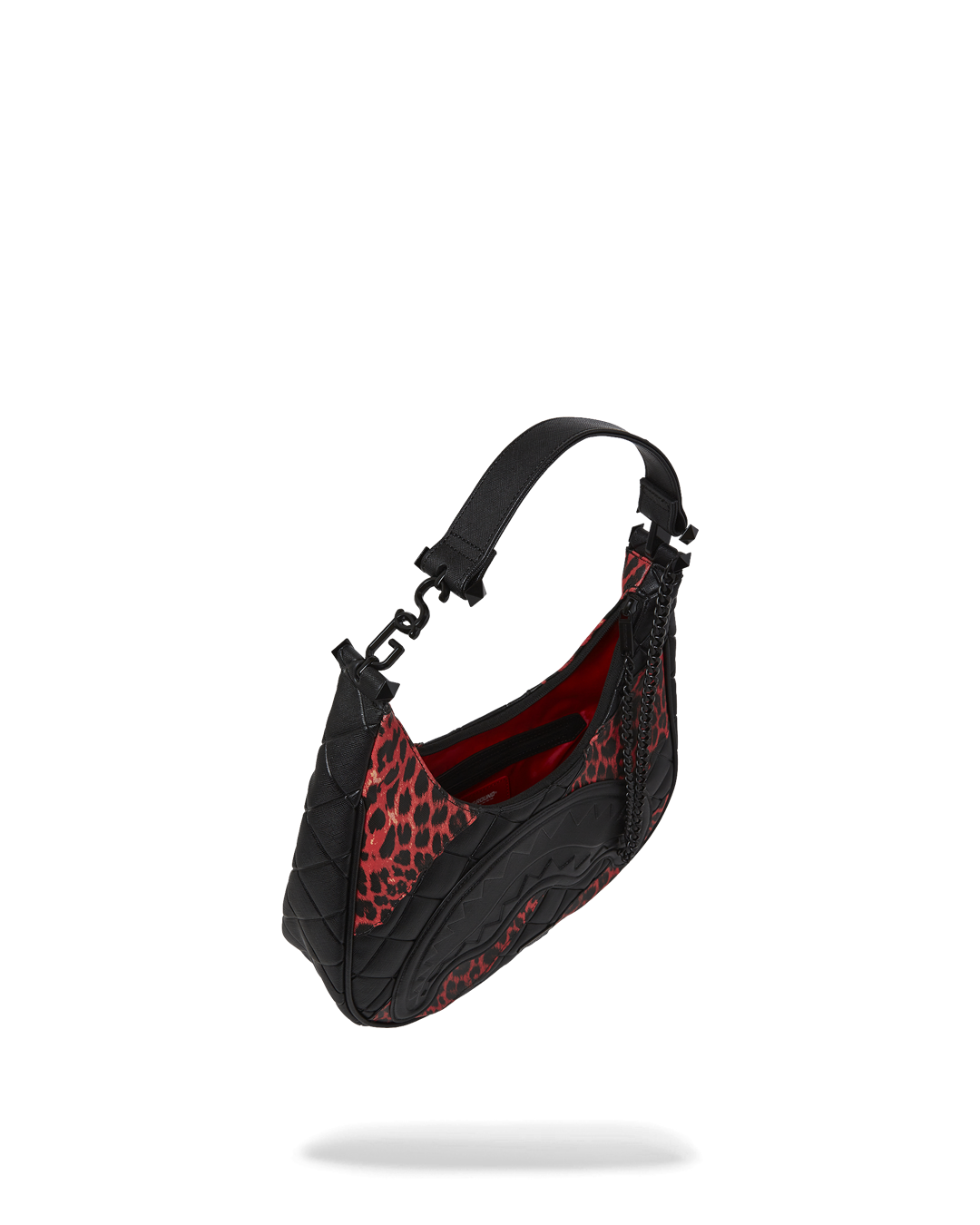 RED LEOPARD PUFFER VICE SHOULDER BAG