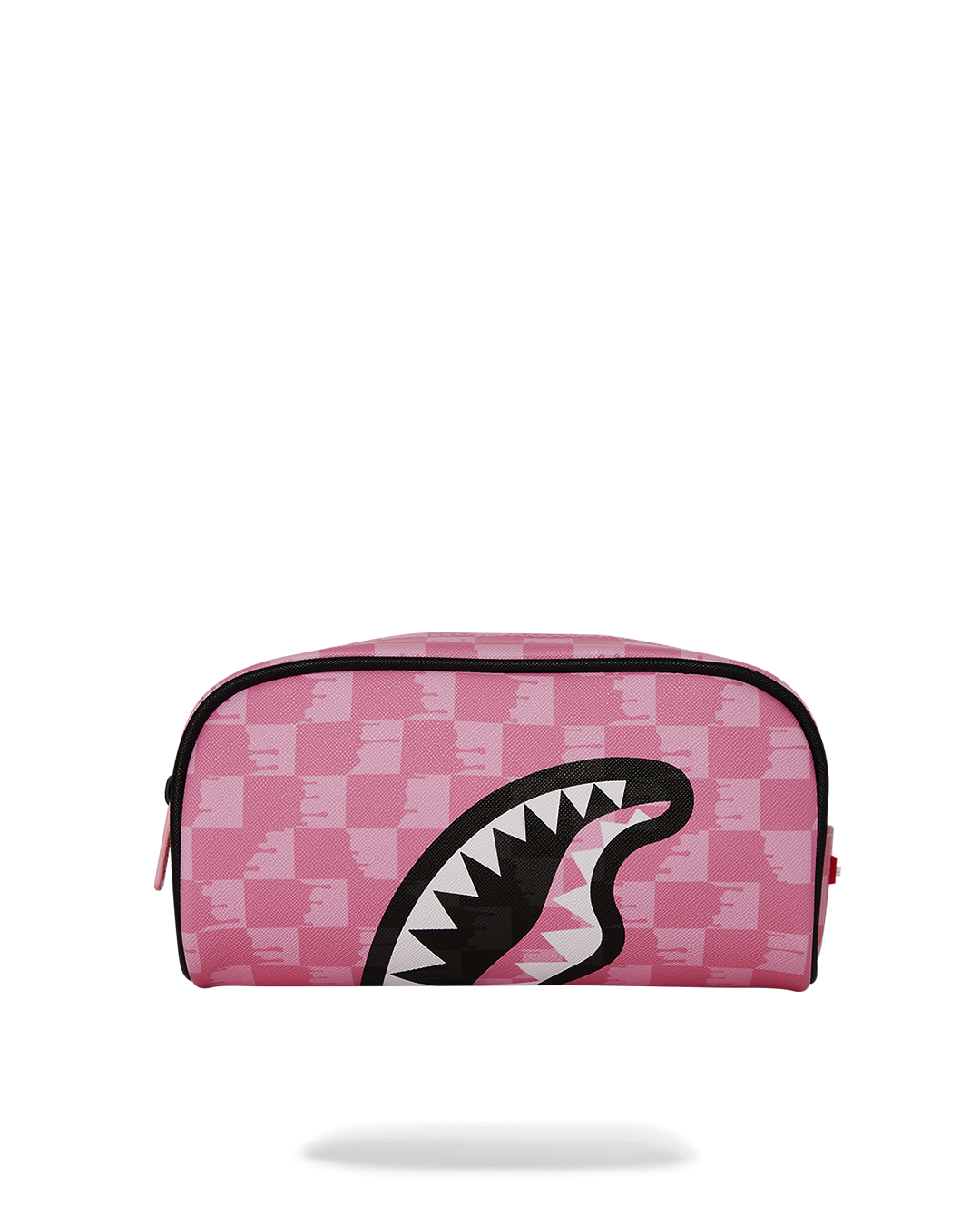 PINK AND BLACK DRIP CHECK PENCIL POUCH