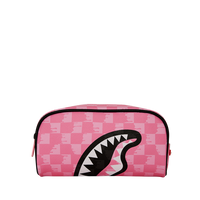 PINK AND BLACK DRIP CHECK PENCIL POUCH