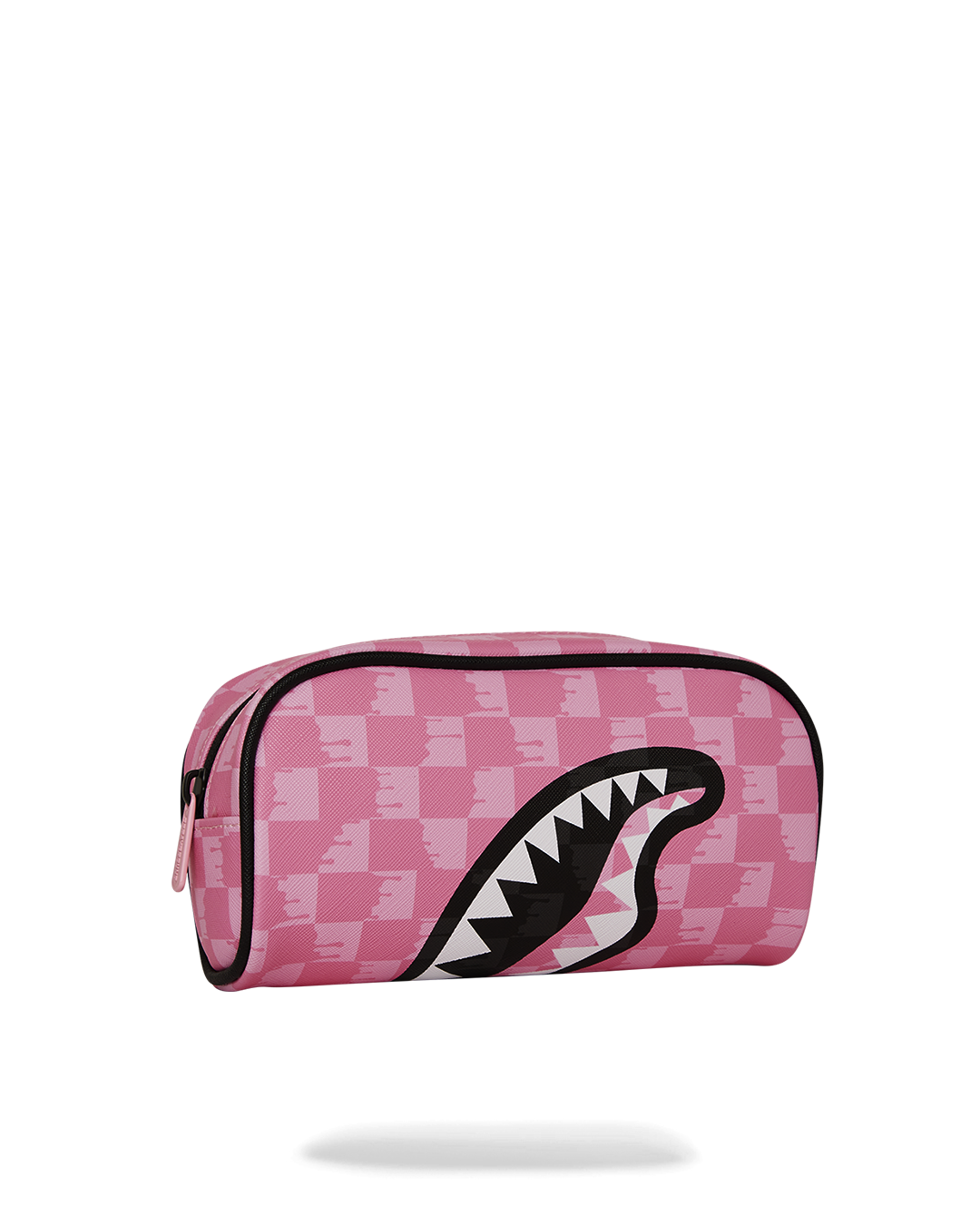 PINK AND BLACK DRIP CHECK PENCIL POUCH