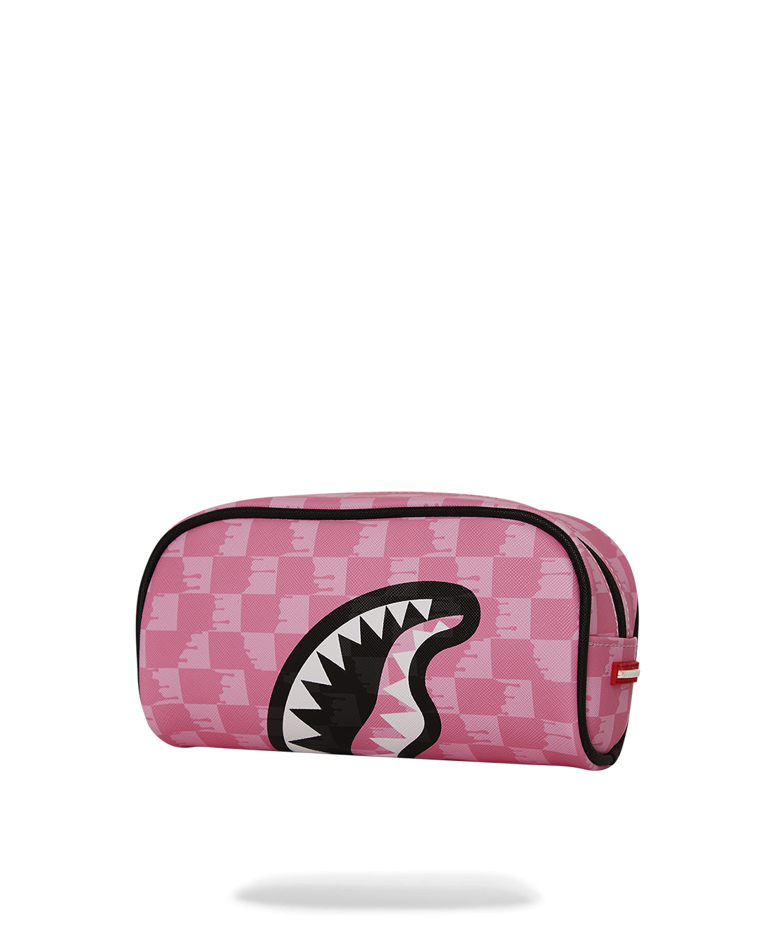 PINK AND BLACK DRIP CHECK PENCIL POUCH