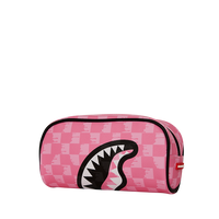 PINK AND BLACK DRIP CHECK PENCIL POUCH