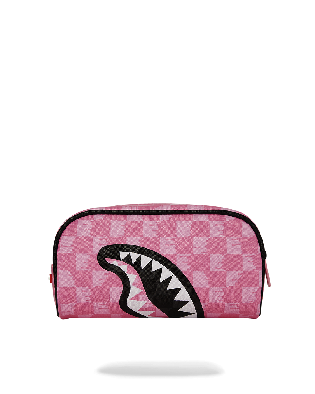 PINK AND BLACK DRIP CHECK PENCIL POUCH