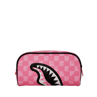 PINK AND BLACK DRIP CHECK PENCIL POUCH