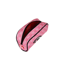 PINK AND BLACK DRIP CHECK PENCIL POUCH