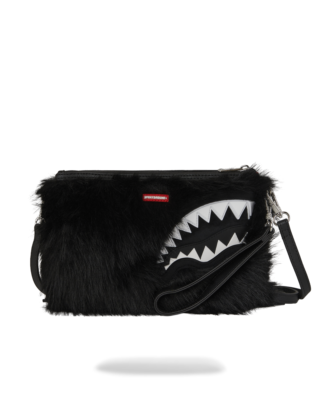 FUR CRAY BLACK CROSSOVER CLUTCH