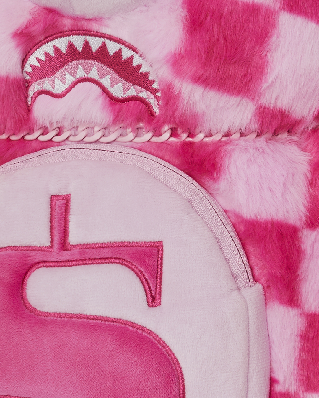 PINK FUR CHECK MONEYBEAR BACKPACK