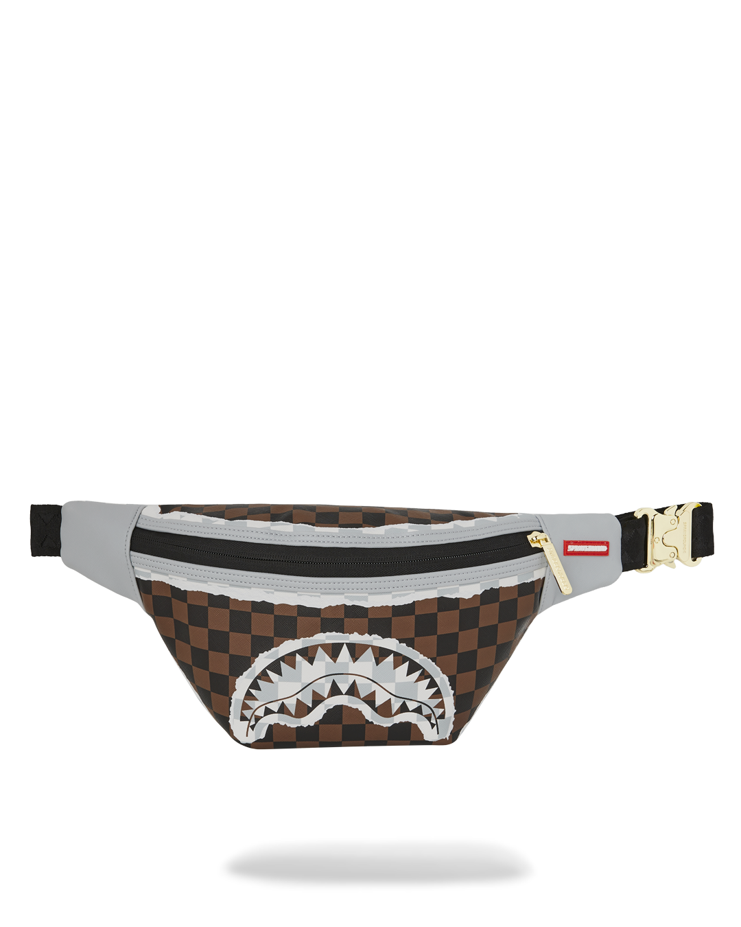 CREAM AND BROWN TEAR CHECK SAVVY CROSSBODY