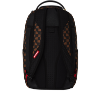BROWN AND CREAM DRIP CHECK SHARK DLXSV BACKPACK