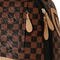 EMBOSSED CHECK BROWN DLXSV BACKPACK