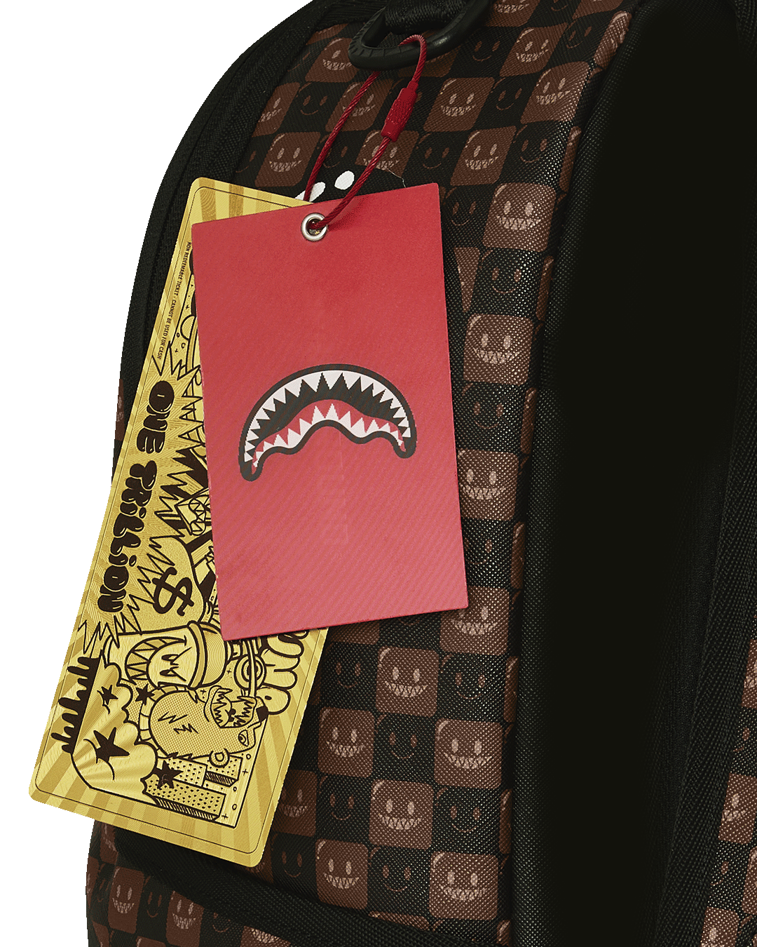 SHARKS IN PARIS WTF BUBBLE BROWN CHECK DLXSV BACKPACK