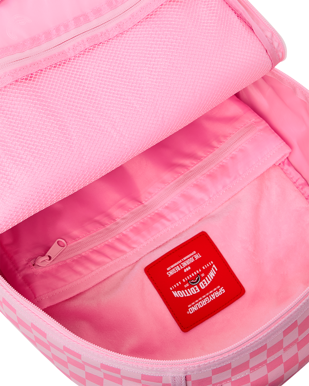 PINK SHARKS IN PARIS PATCH BACKPACK