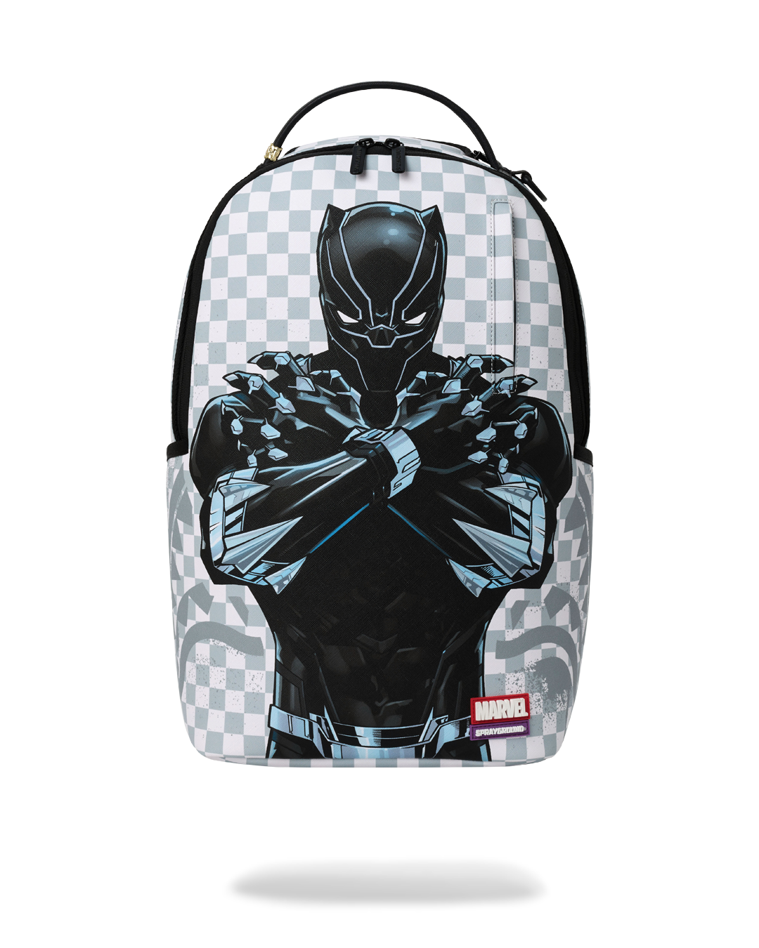 MARVEL BLACK PANTHER WAKANDA FOREVER ON WHITE CHECK DLXSV BACKPACK
