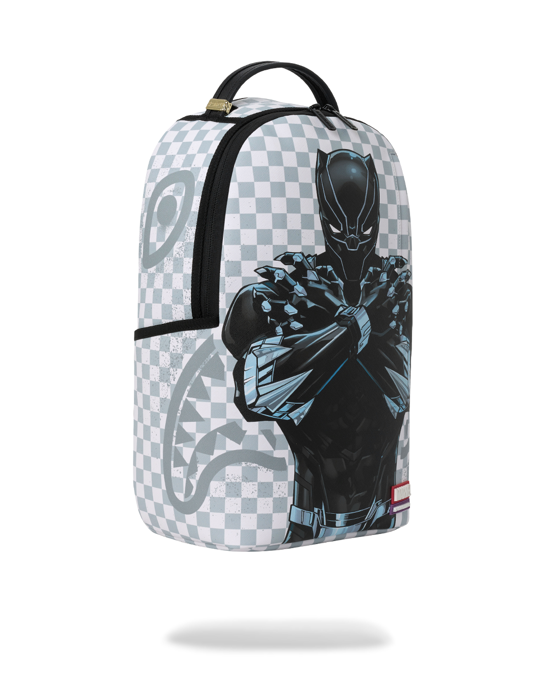MARVEL BLACK PANTHER WAKANDA FOREVER ON WHITE CHECK DLXSV BACKPACK