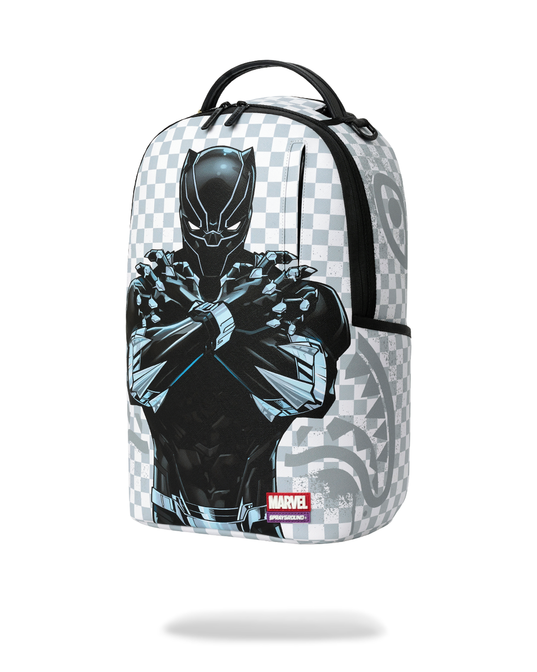 MARVEL BLACK PANTHER WAKANDA FOREVER ON WHITE CHECK DLXSV BACKPACK