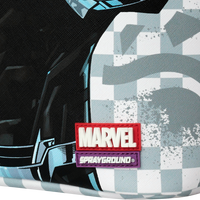 MARVEL BLACK PANTHER WAKANDA FOREVER ON WHITE CHECK DLXSV BACKPACK