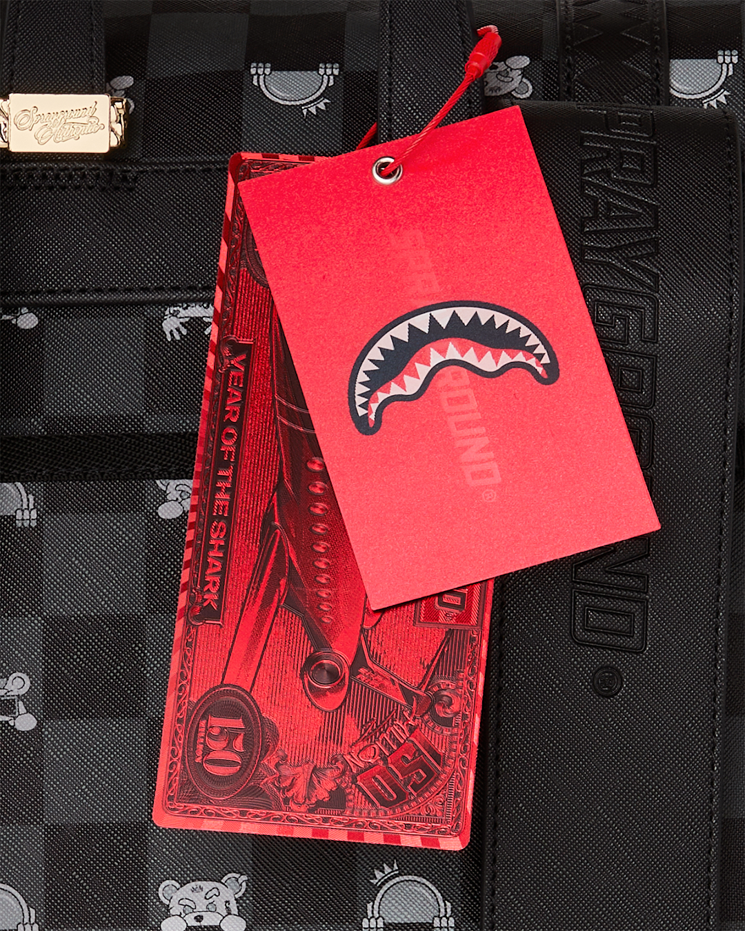 GRAY PEEKING CHARACTER CHECK MONTE CARLO BACKPACK