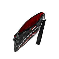 GRAY PEEKING CHARACTER CHECK CROSSOVER CLUTCH