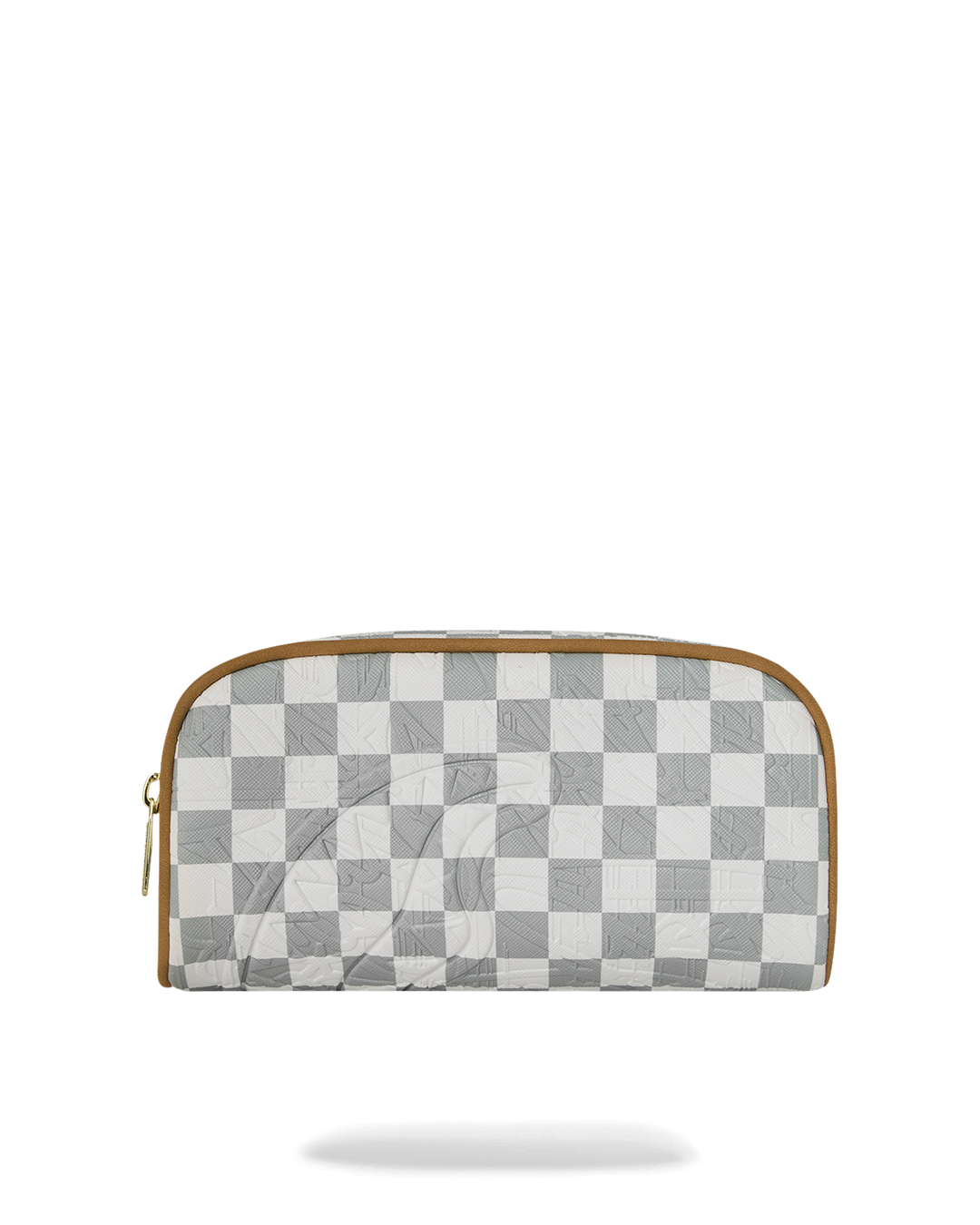 GRAFF EMBOSSED CREAM CHECK POUCH
