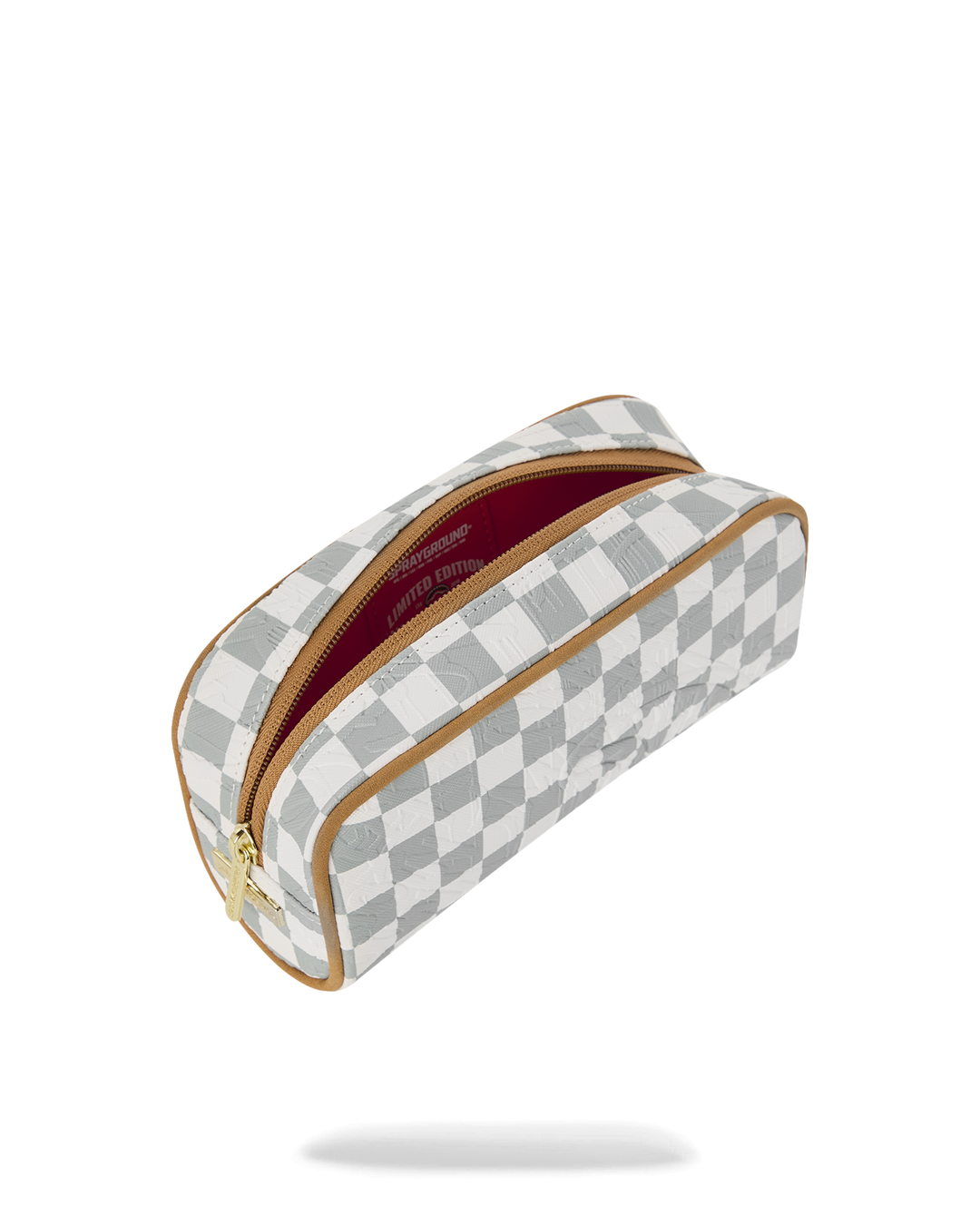 GRAFF EMBOSSED CREAM CHECK POUCH