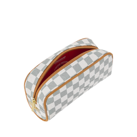 GRAFF EMBOSSED CREAM CHECK POUCH