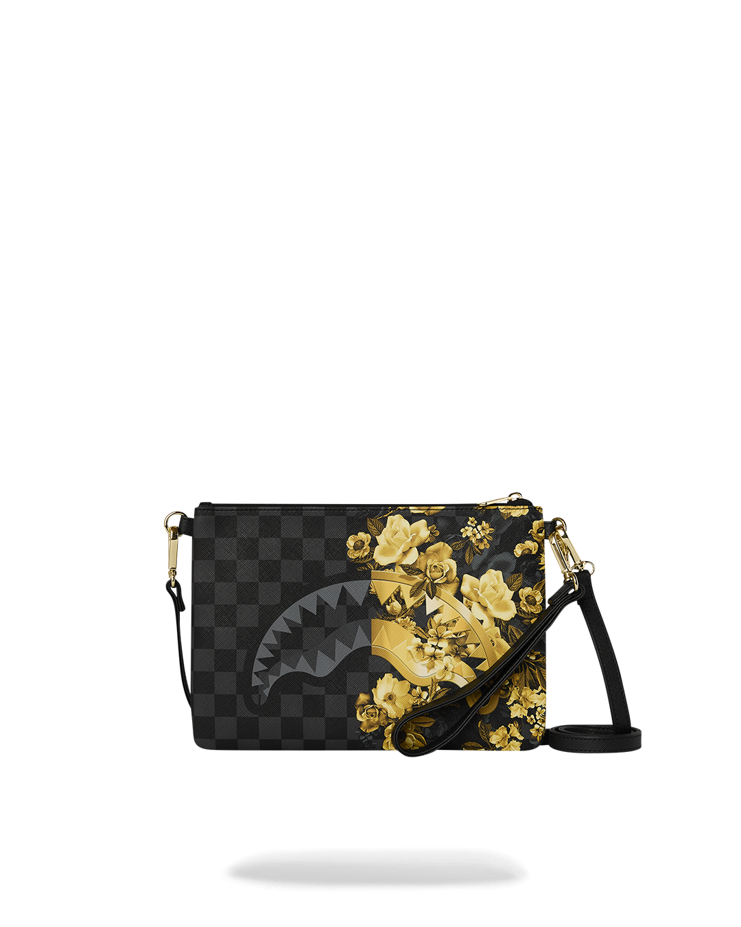 GOLD FLORAL REMIX CROSSOVER CLUTCH