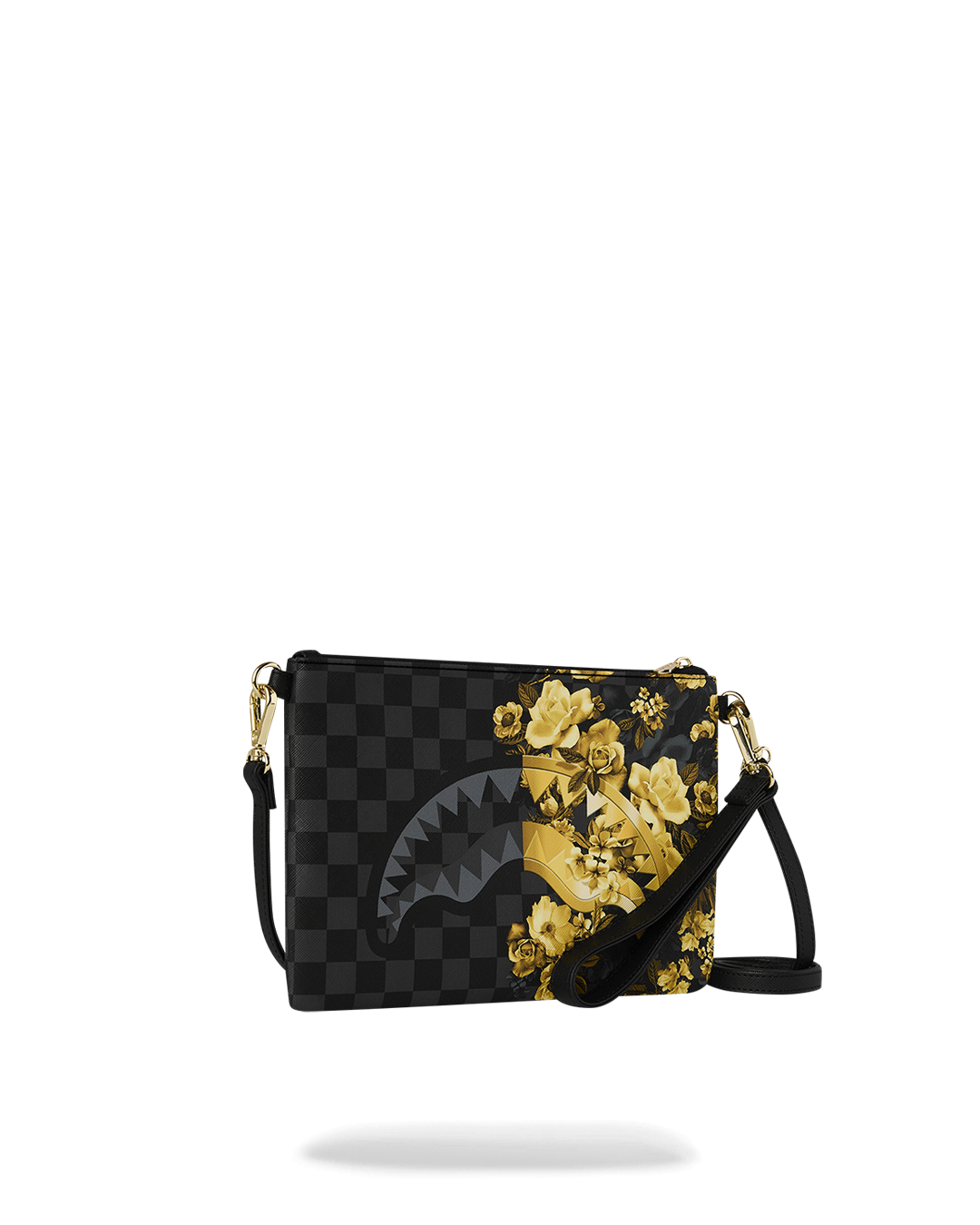 GOLD FLORAL REMIX CROSSOVER CLUTCH