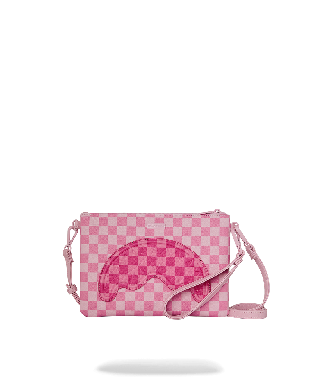 PINK SHARKS IN PARIS PATCH CROSSOVER CLUTCH