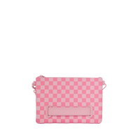 PINK SHARKS IN PARIS PATCH CROSSOVER CLUTCH