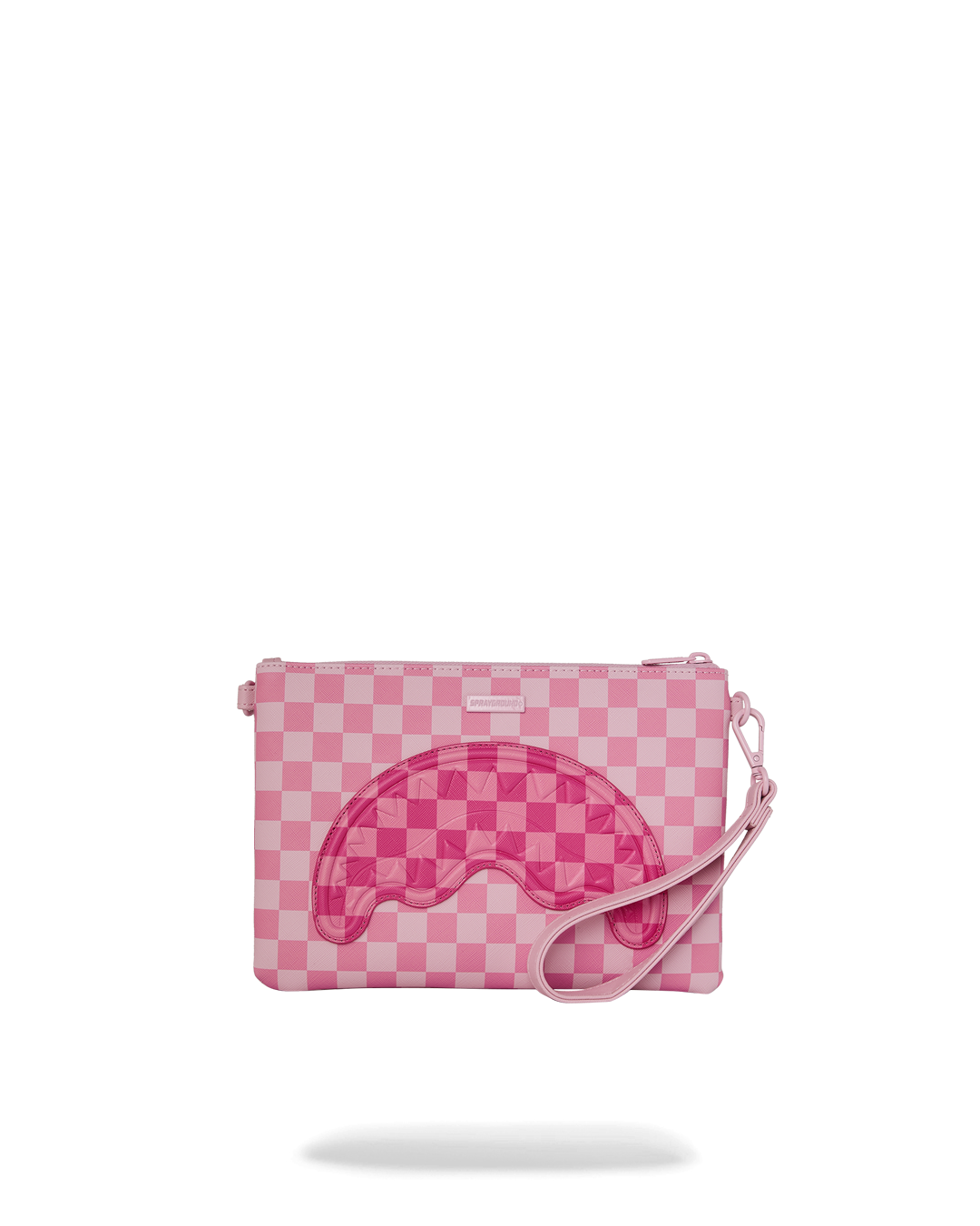 PINK SHARKS IN PARIS PATCH CROSSOVER CLUTCH