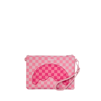 PINK SHARKS IN PARIS PATCH CROSSOVER CLUTCH