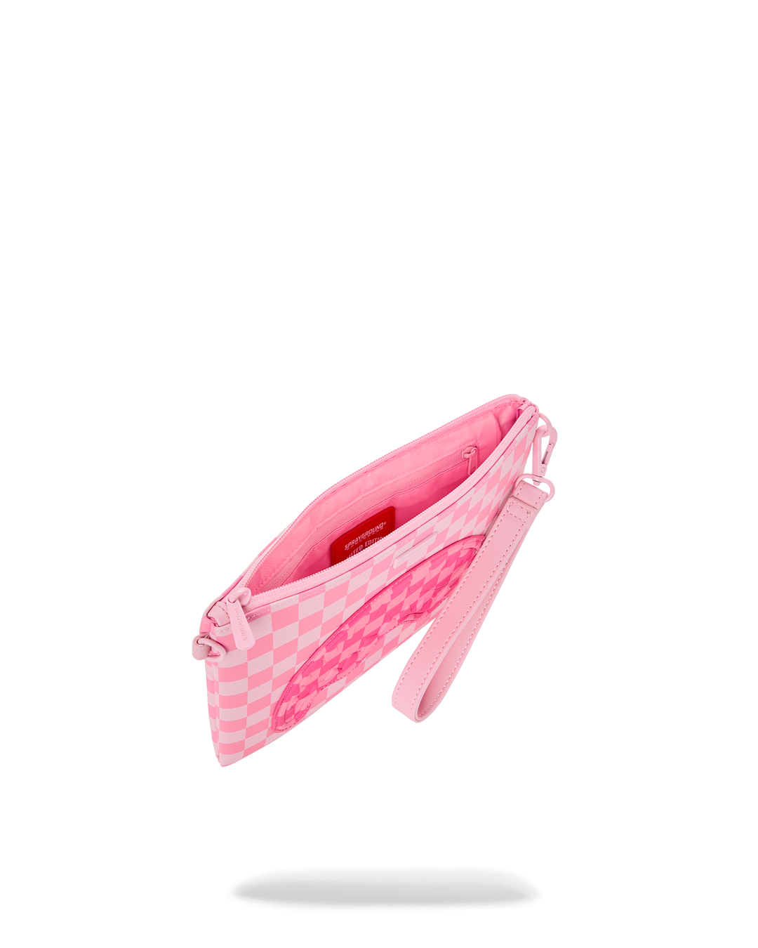PINK SHARKS IN PARIS PATCH CROSSOVER CLUTCH