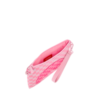 PINK SHARKS IN PARIS PATCH CROSSOVER CLUTCH