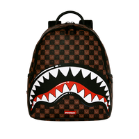 SHARKS IN PARIS WTF BUBBLE BROWN CHECK SAVAGE BACKPACK