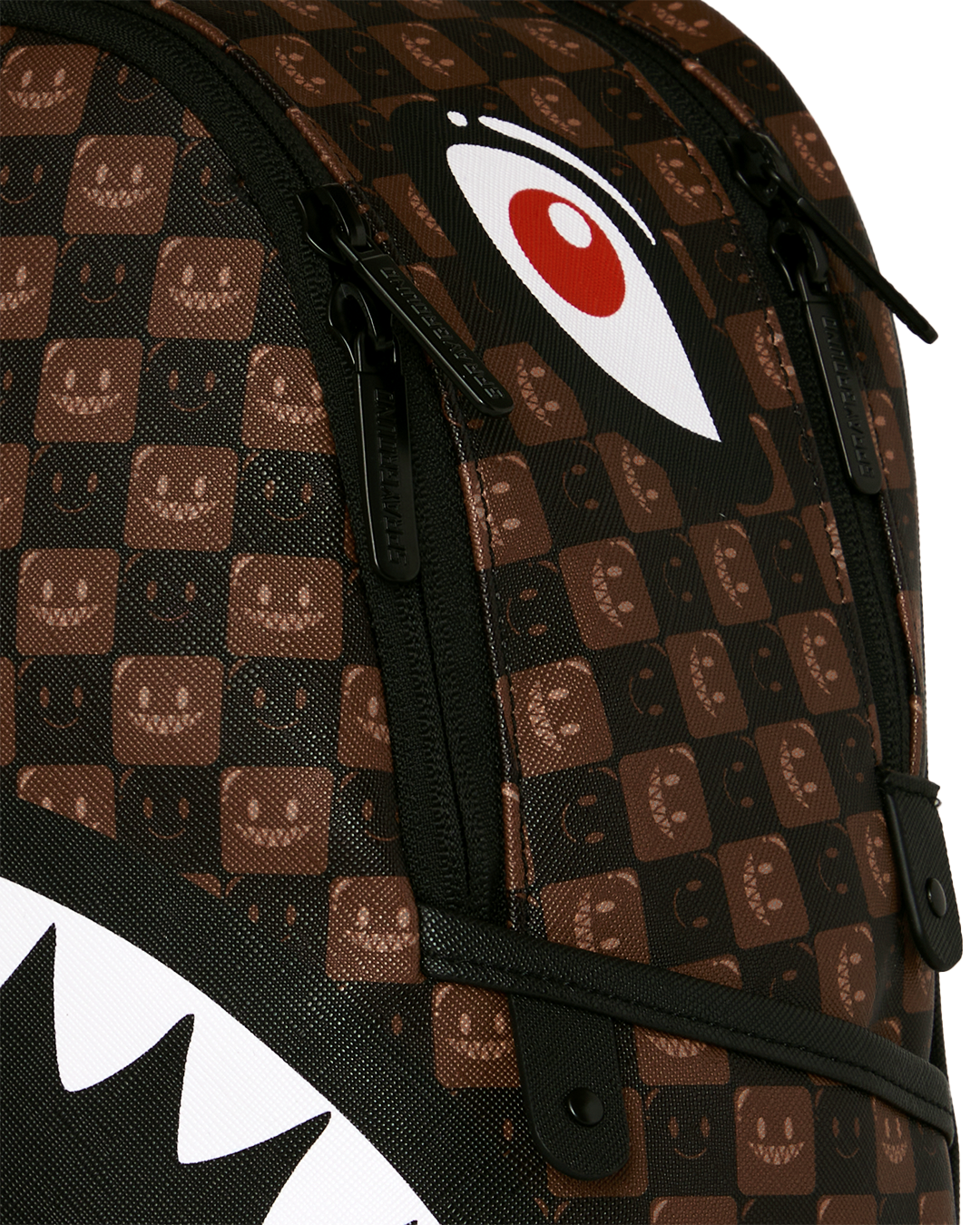 SHARKS IN PARIS WTF BUBBLE BROWN CHECK SAVAGE BACKPACK
