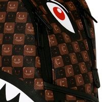 SHARKS IN PARIS WTF BUBBLE BROWN CHECK SAVAGE BACKPACK