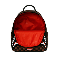 SHARKS IN PARIS WTF BUBBLE BROWN CHECK SAVAGE BACKPACK