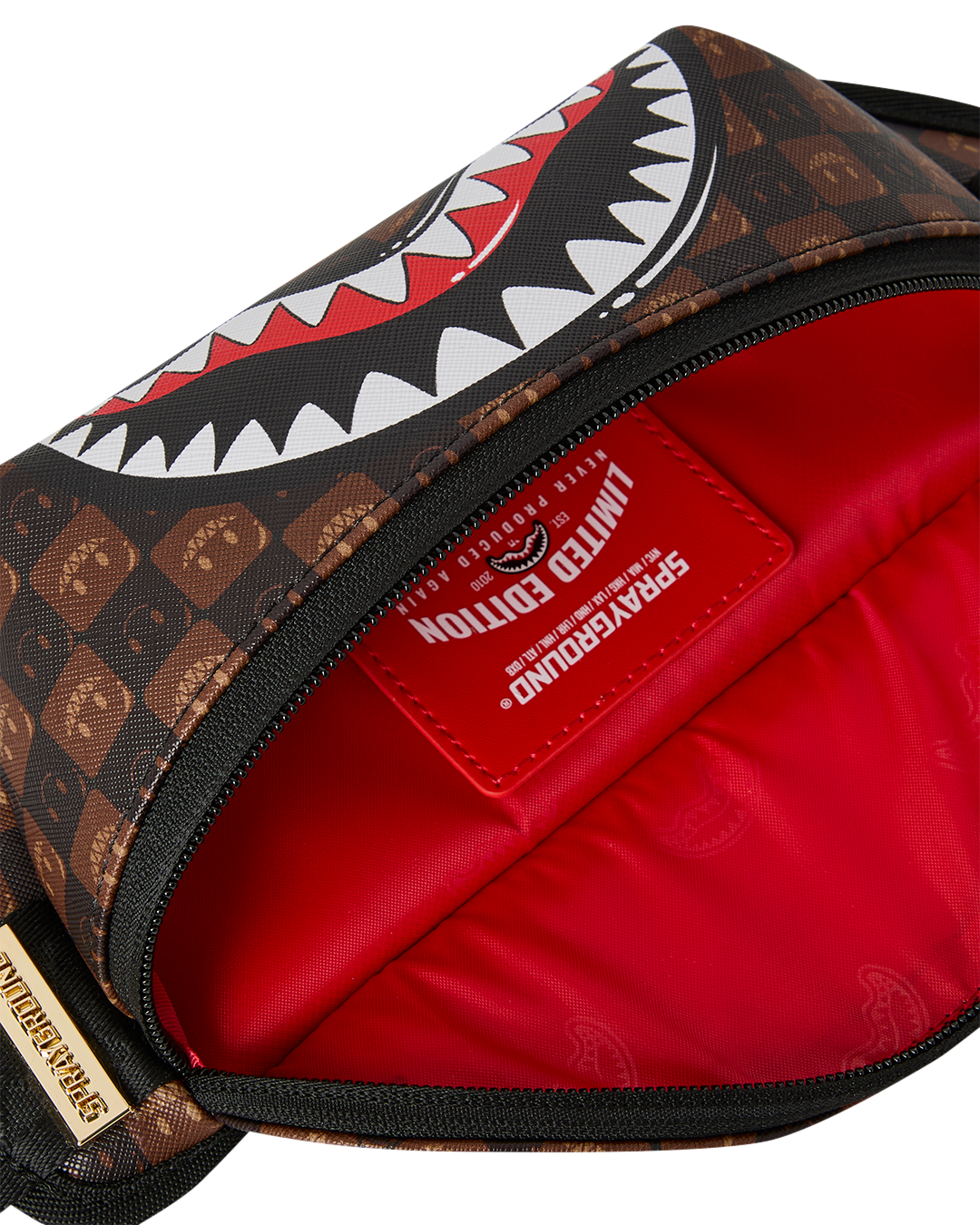 SHARKS IN PARIS WTF BUBBLE BROWN CHECK CROSSBODY